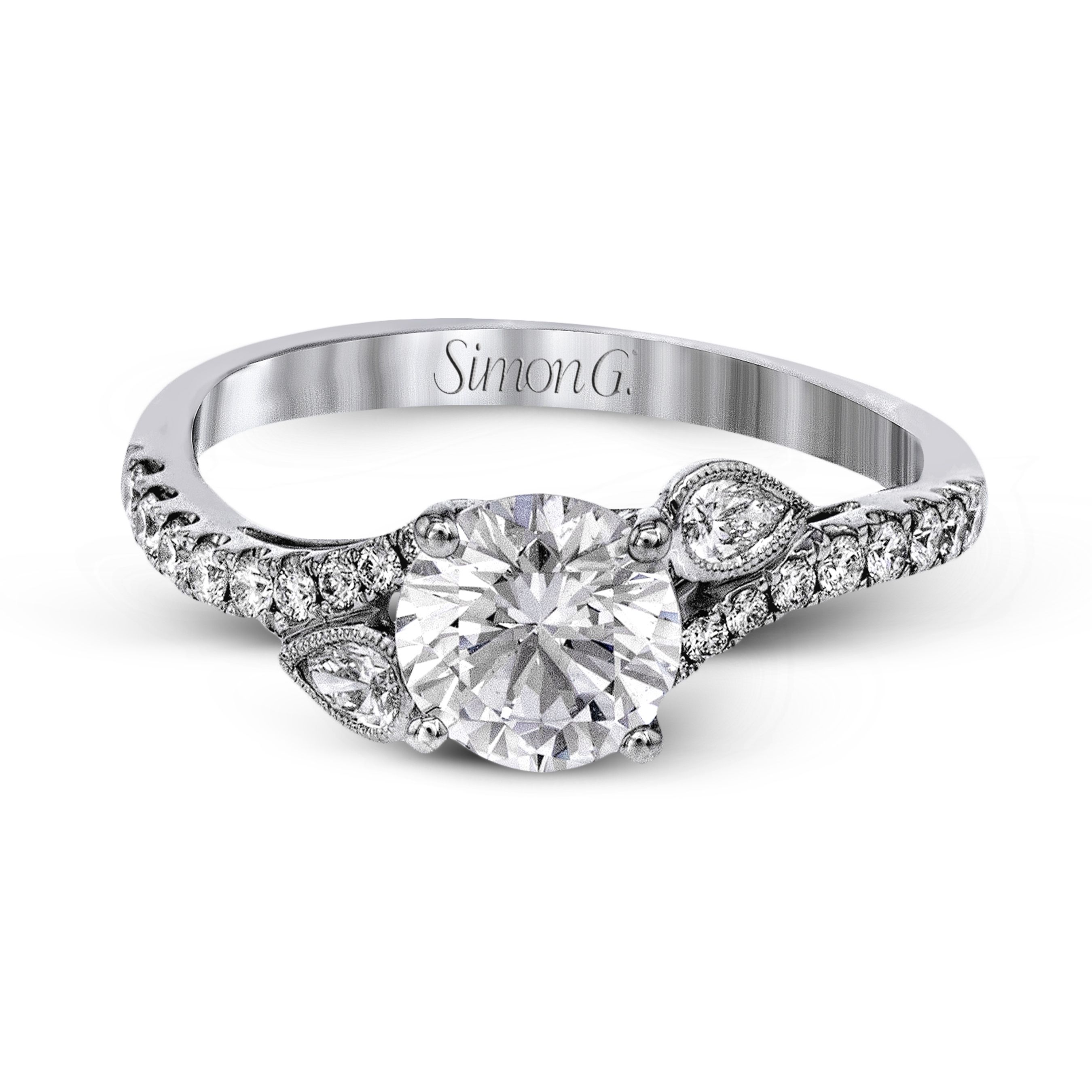 MR2832 Garden Collection Platinum Round Cut Engagement Ring
