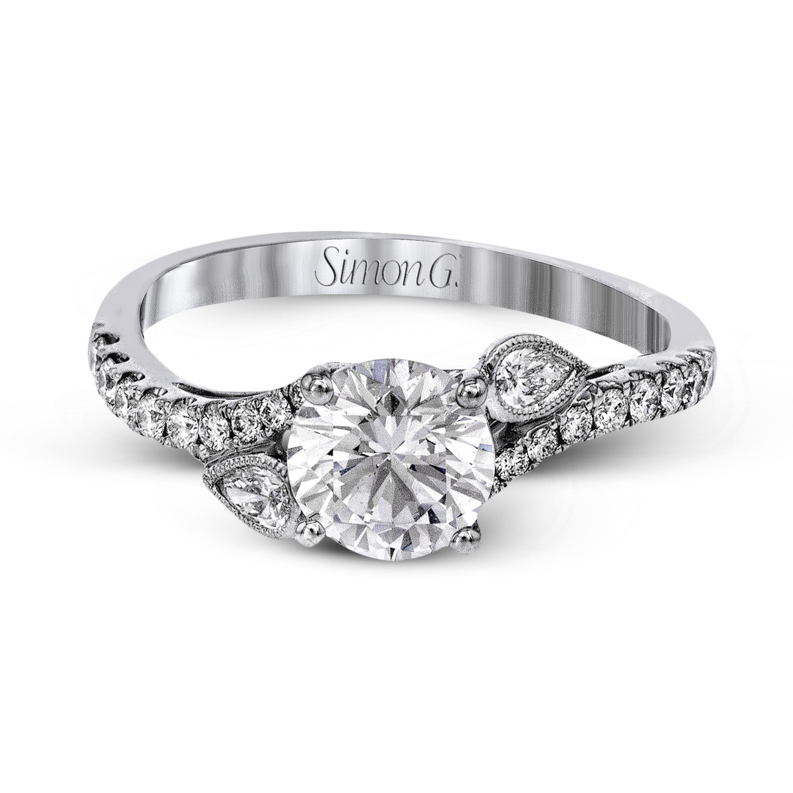 MR2832 Garden Collection Platinum Round Cut Engagement Ring