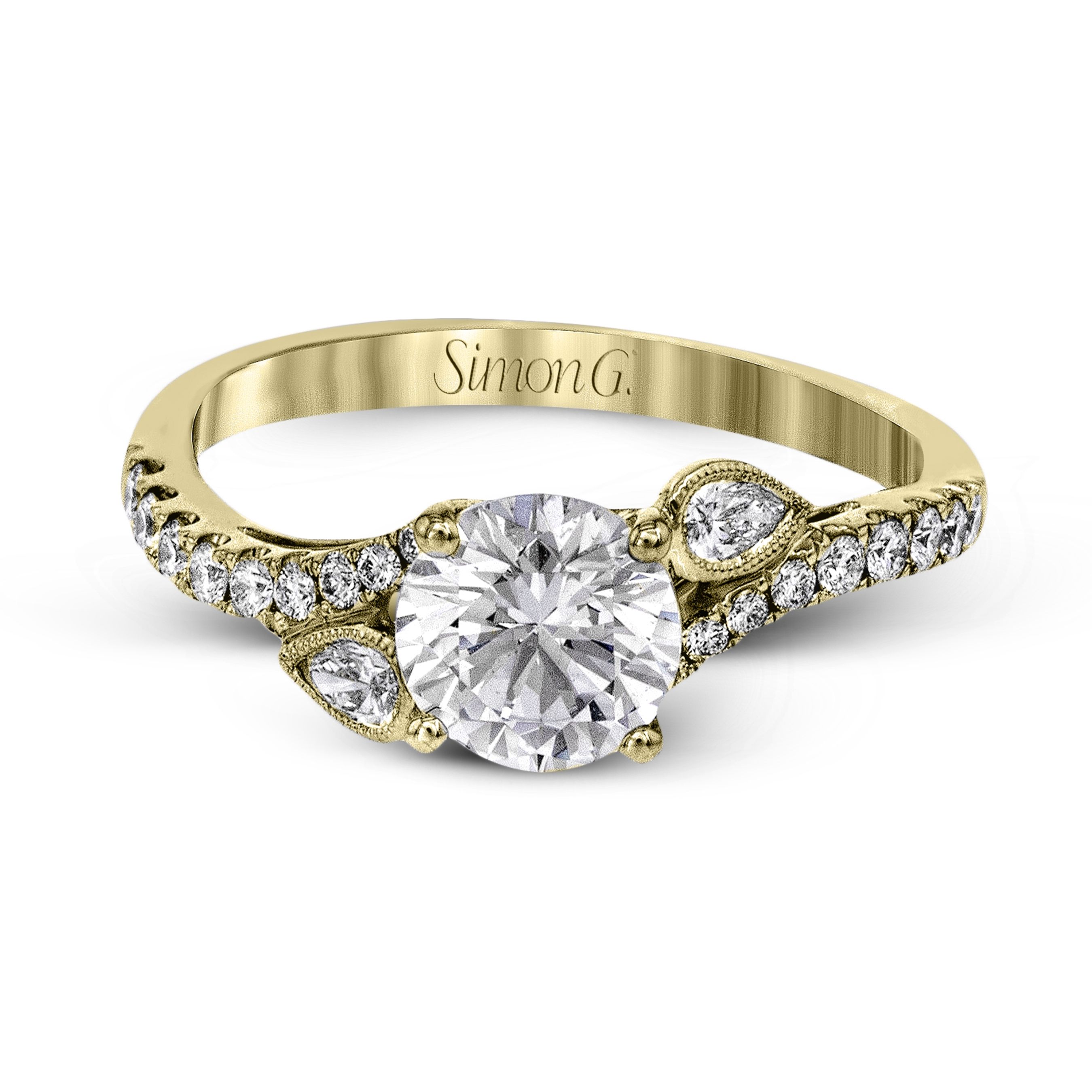 MR2832 Garden Collection Platinum Round Cut Engagement Ring