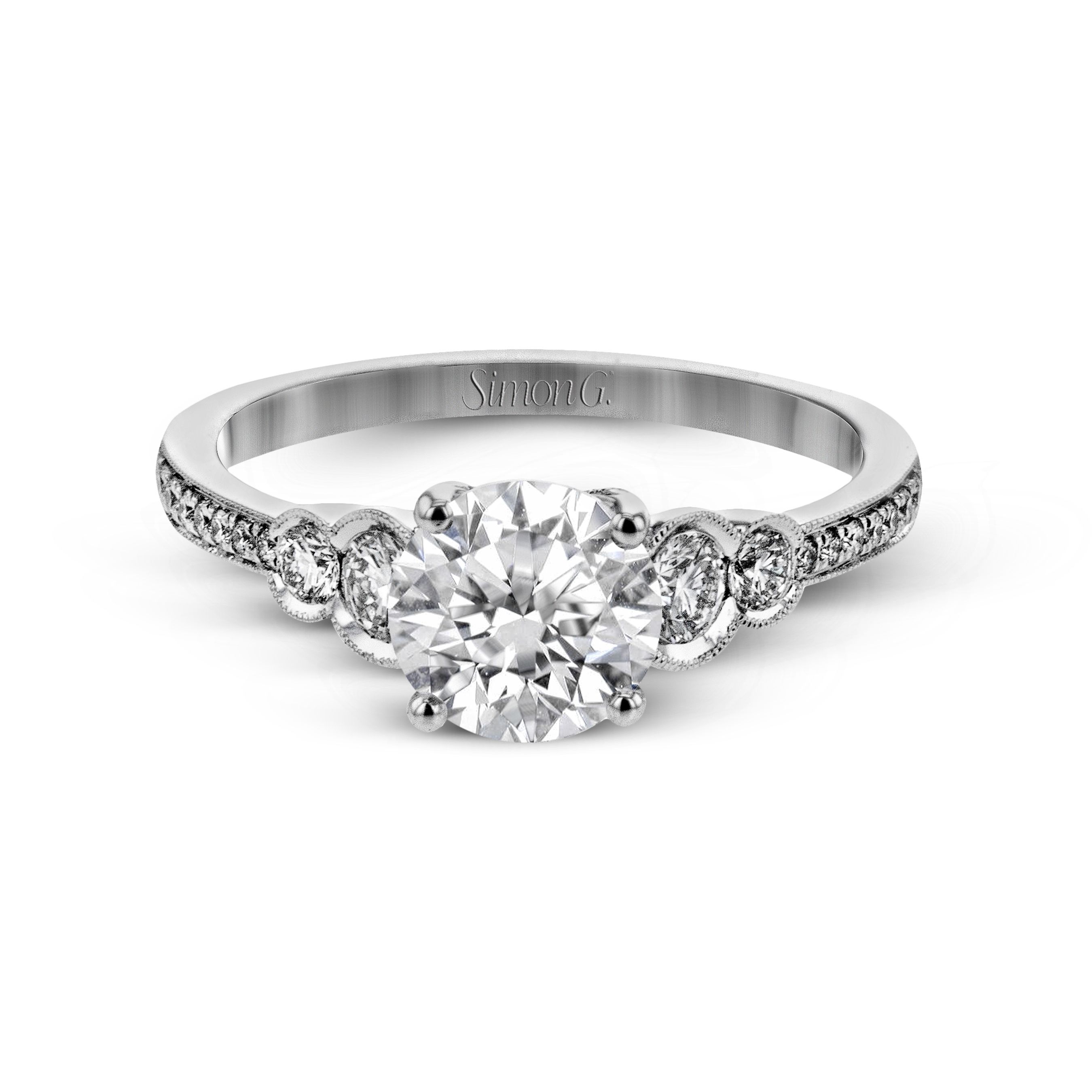 MR2845 Modern Enchantment Collection Yellow Gold Round Cut Engagement Ring