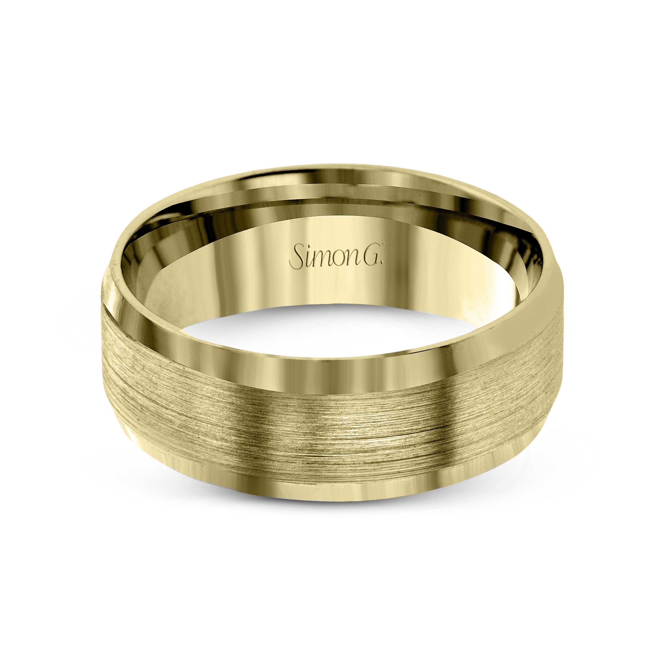 LG181 Men's 8mm White Gold Wedding Band
