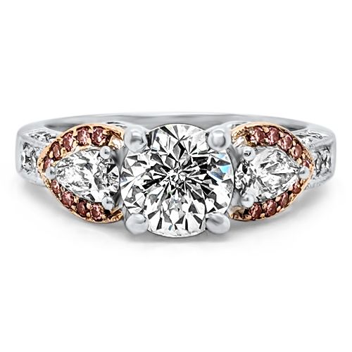 White and Pink Diamond Ring