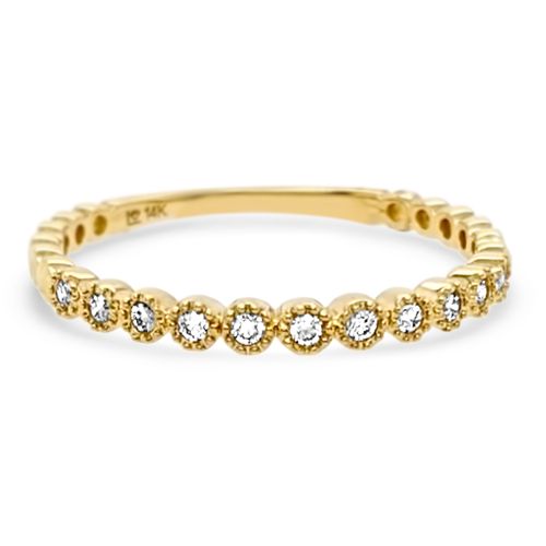 Yellow Bezel Diamond Band