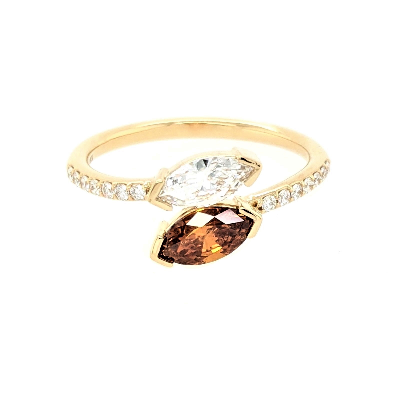 Honey and White Diamond Ring