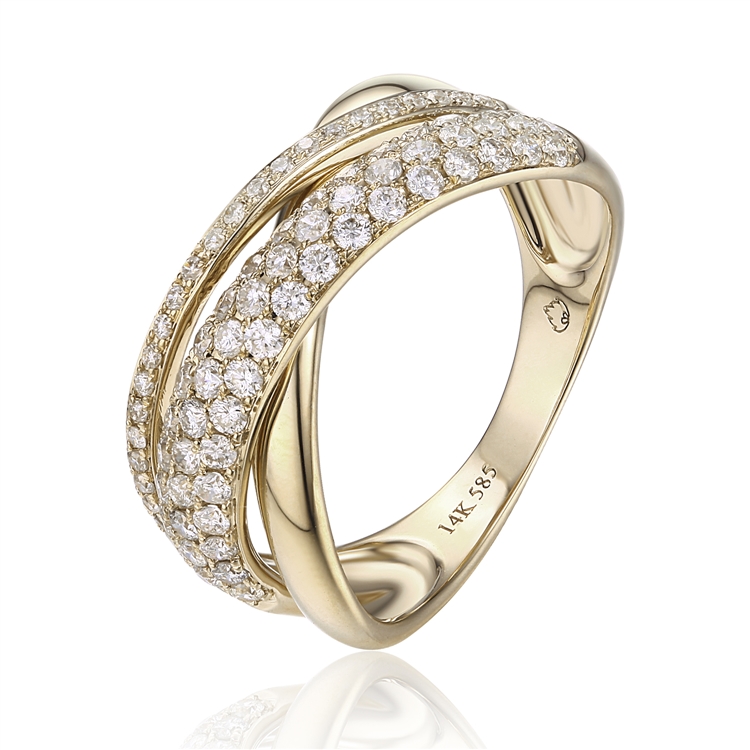 Diamond Crossover Ring