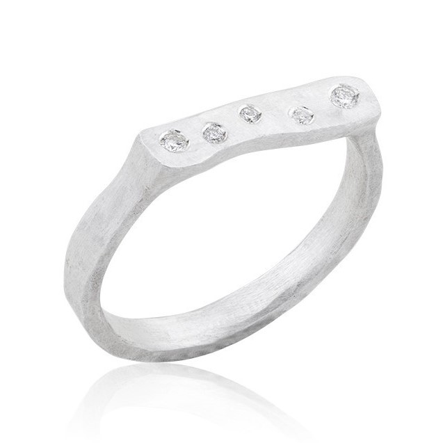 Silver Diamond Stackable Ring