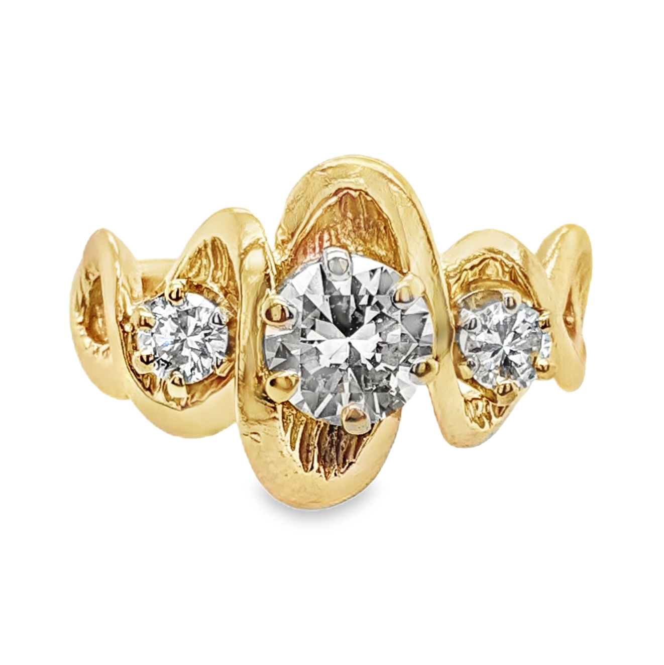 3-Stone Diamond Twist Ring