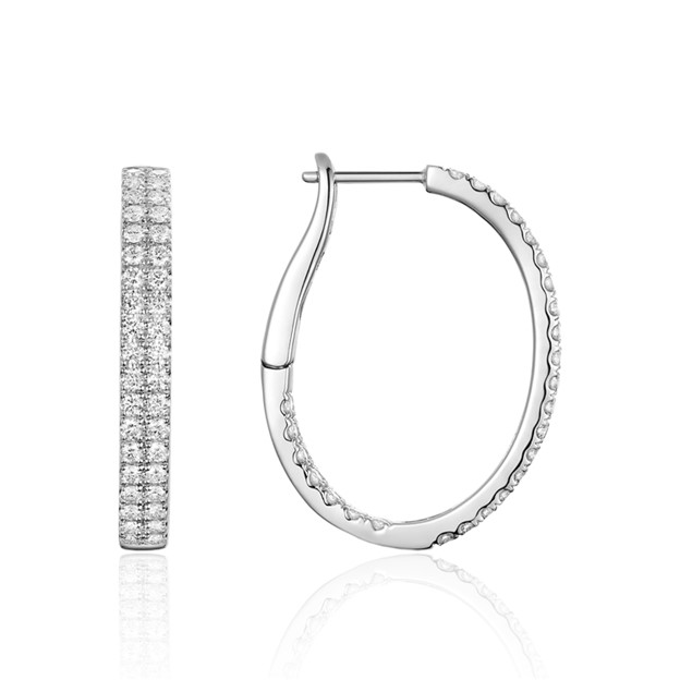 Diamond Double Row Hoops