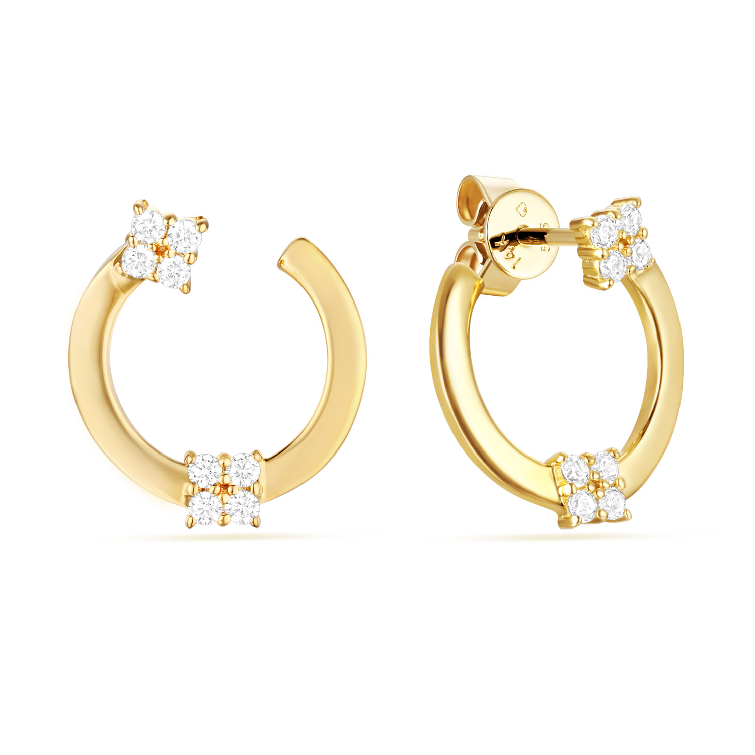 Diamond Circle Earrings