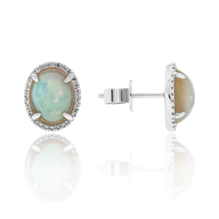 Opal and Diamond Earrings