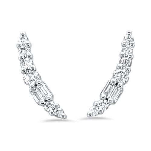 Diamond Crescent Earrings