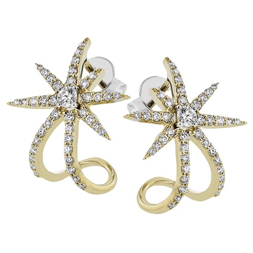 Diamond Extended Star Earrings