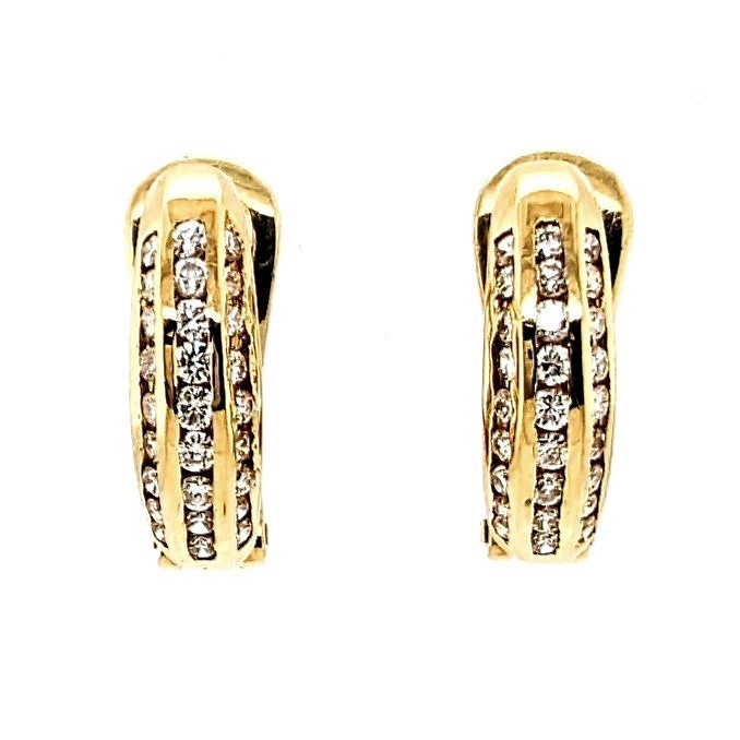 Diamond Channel Earrings