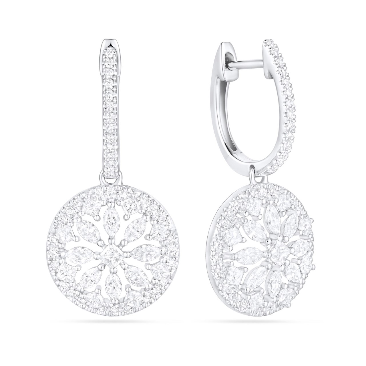 Diamond Medallion Earrings