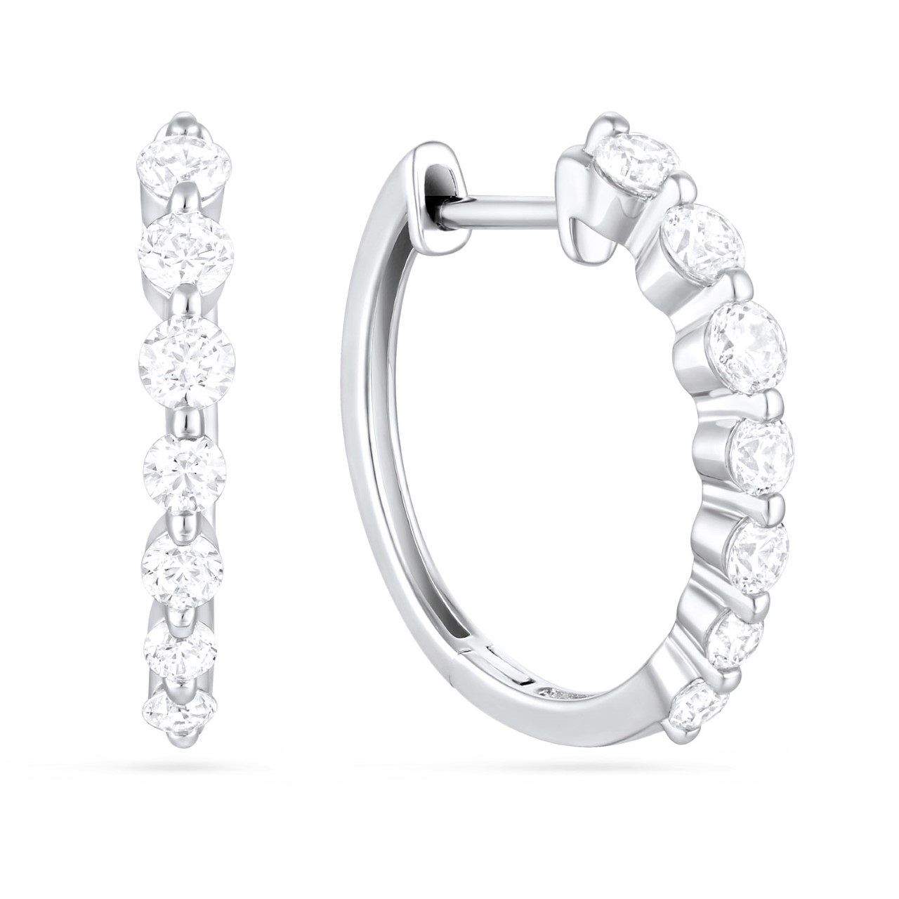 Diamond Huggie Hoop Earrings