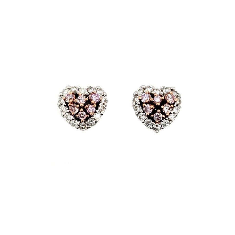 Pink & White Diamond Earrings