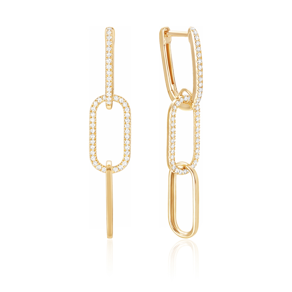 Diamond Paperclip Earrings