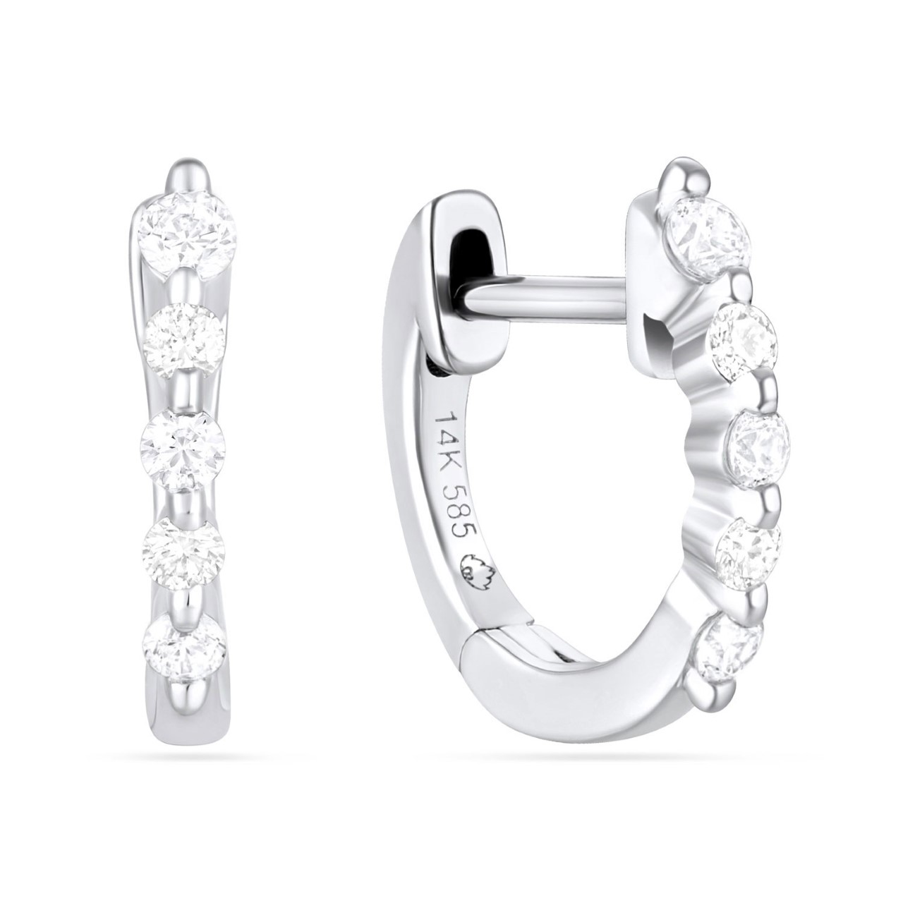 Diamond Huggie Earrings