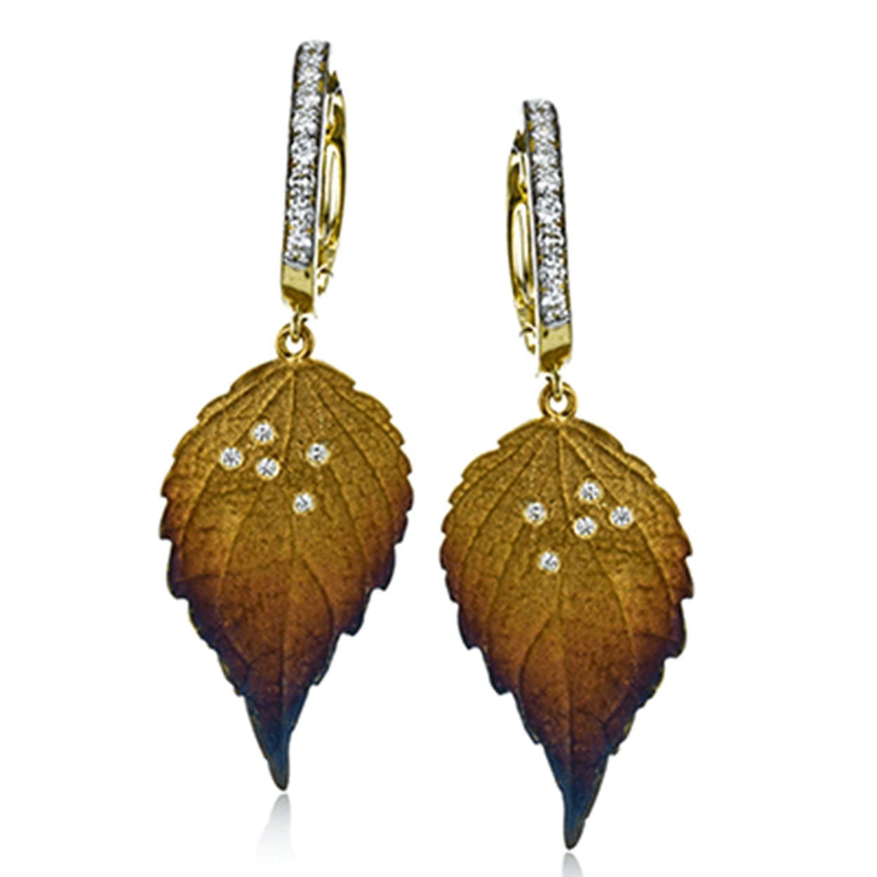 Diamond Leaf Earrings