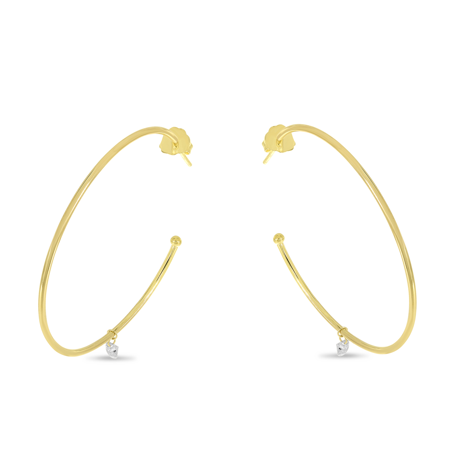 Diamond Charm Hoops