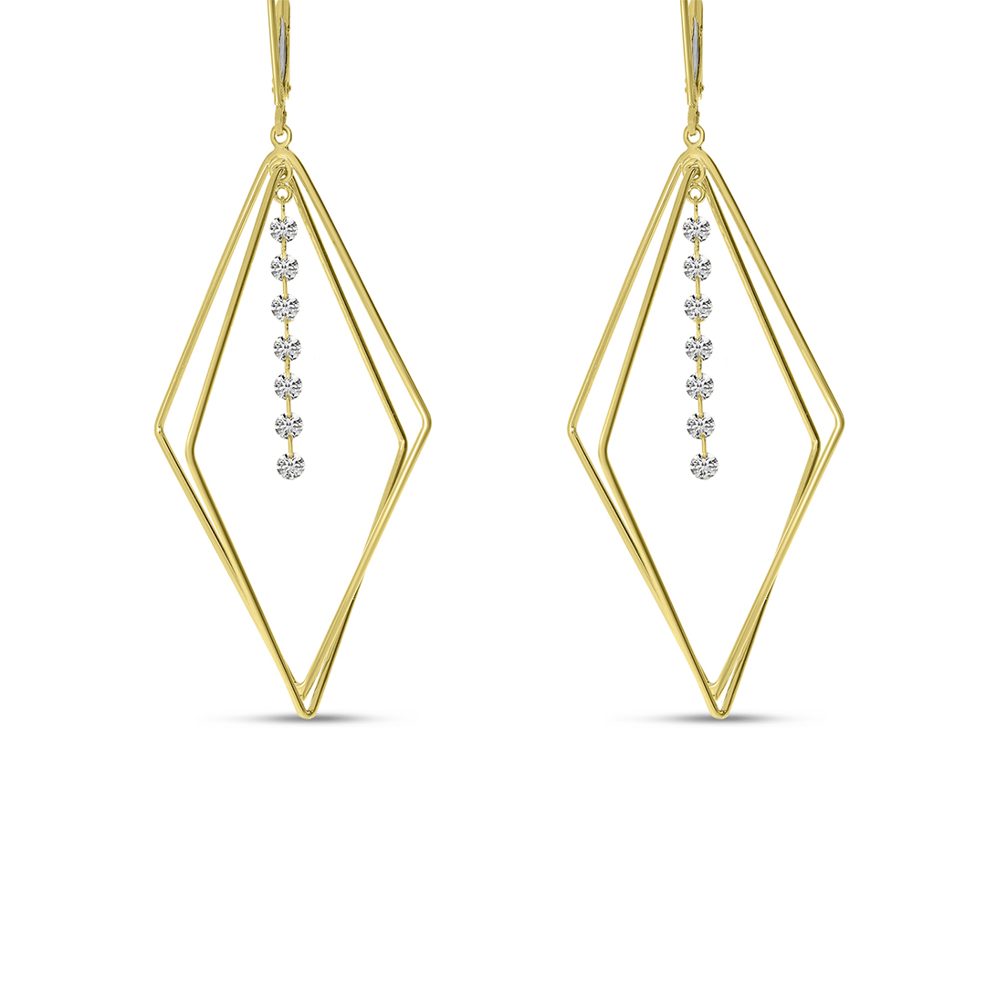 Diamond Geometric Earrings