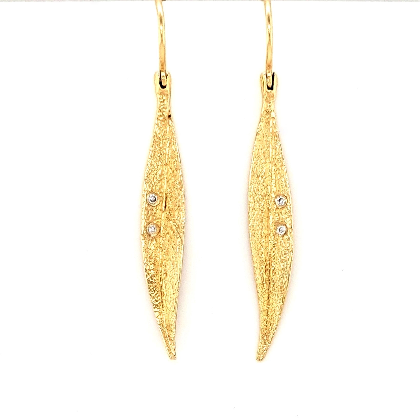 Gold Leaf Diamond Earrings