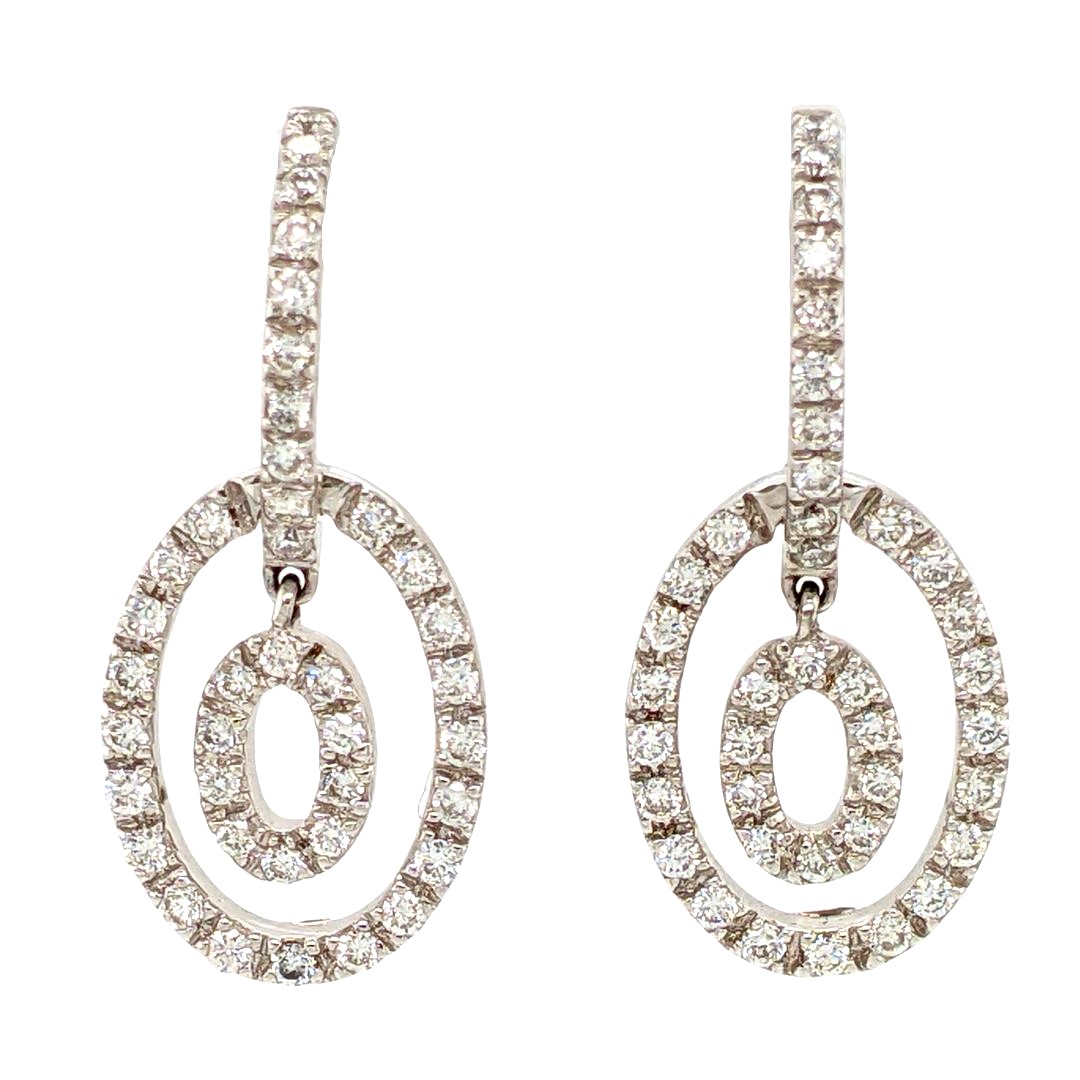 Diamond Oval Earrings