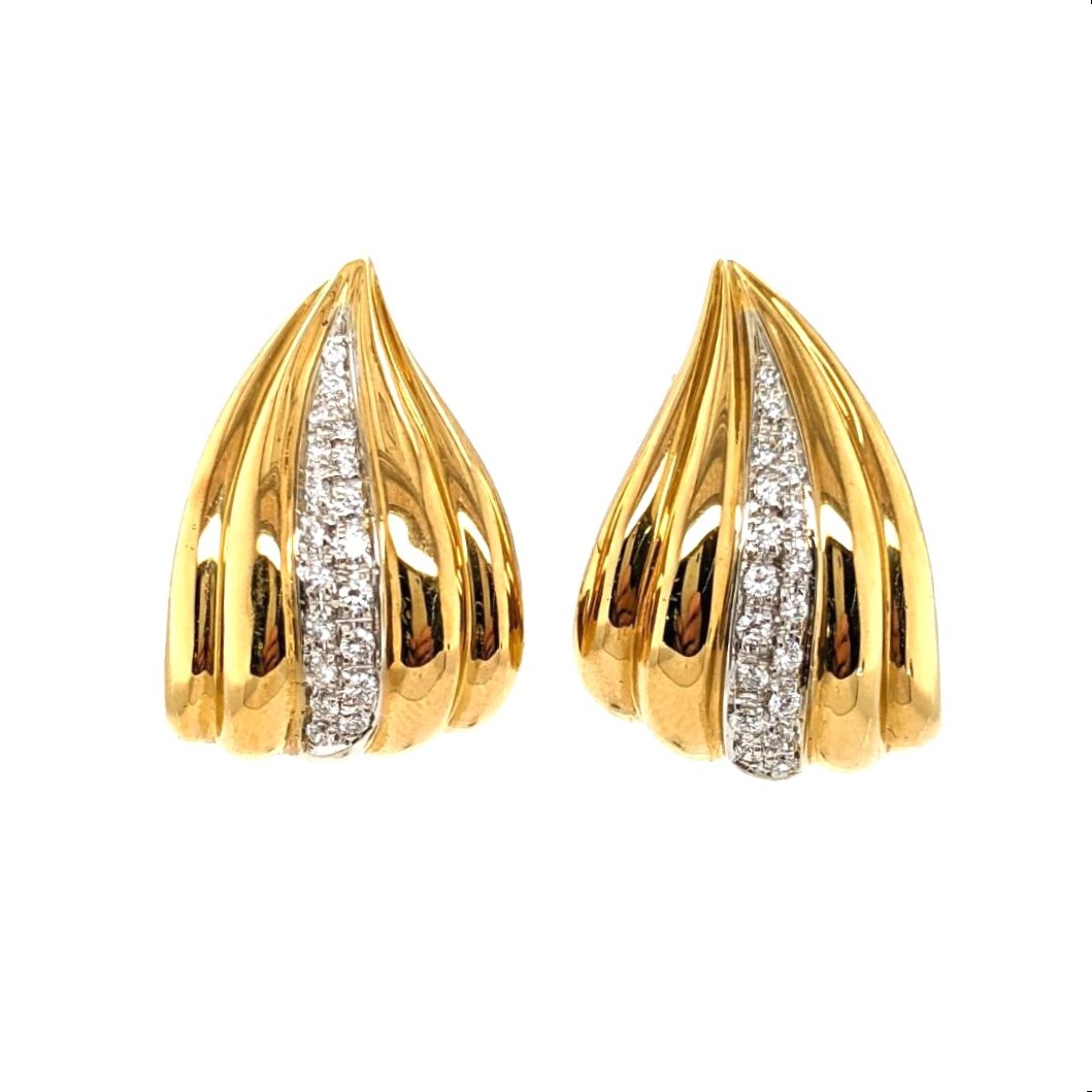 Diamond Fan Earrings