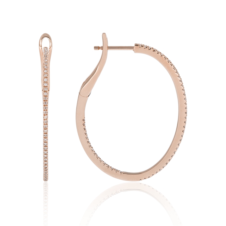 Diamond Oval Hoops