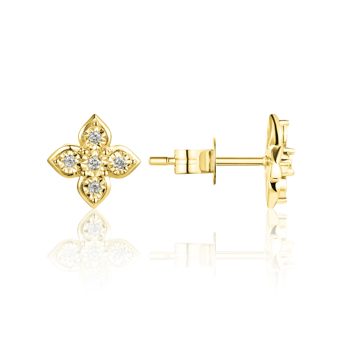 Diamond Floral Studs