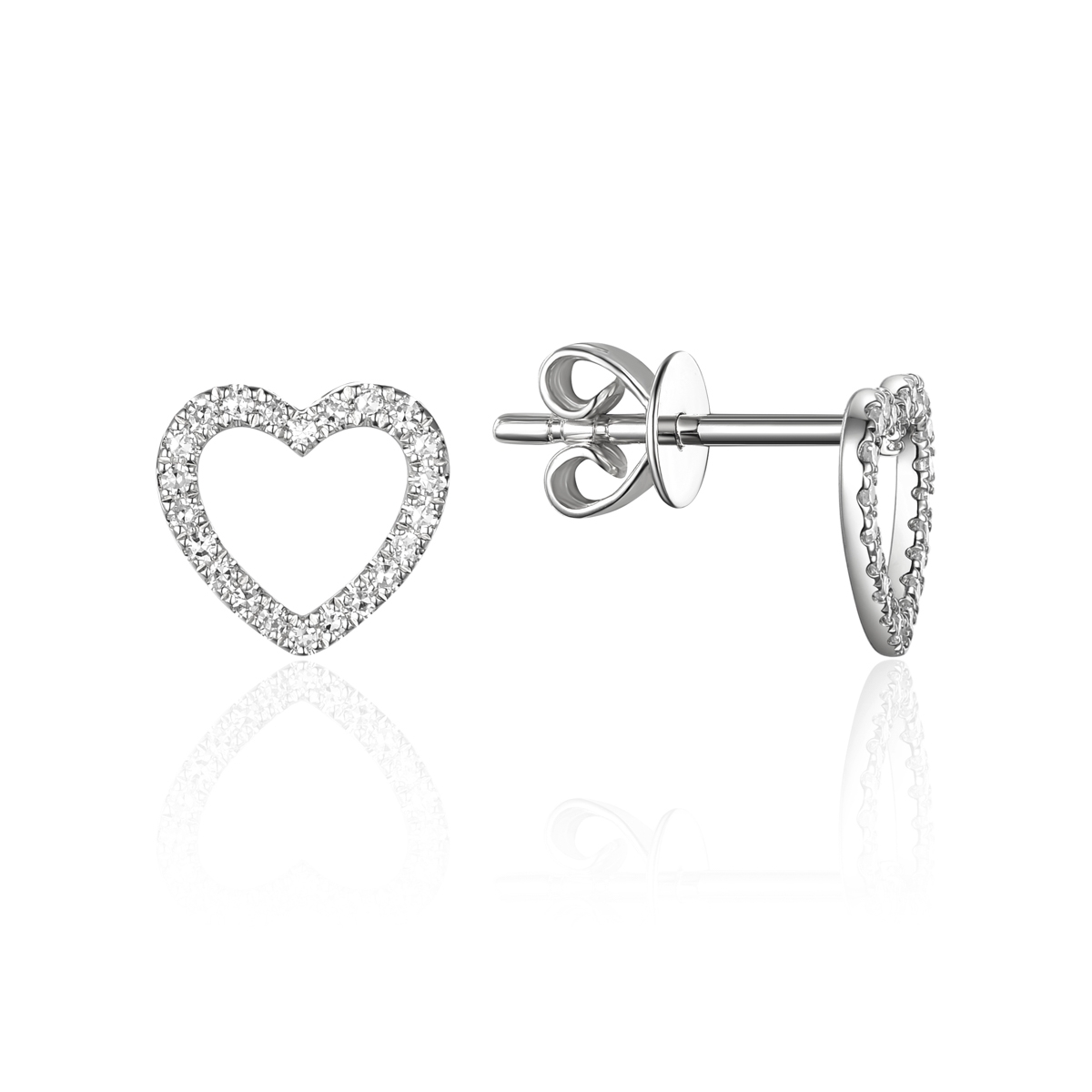 Diamond Heart Studs