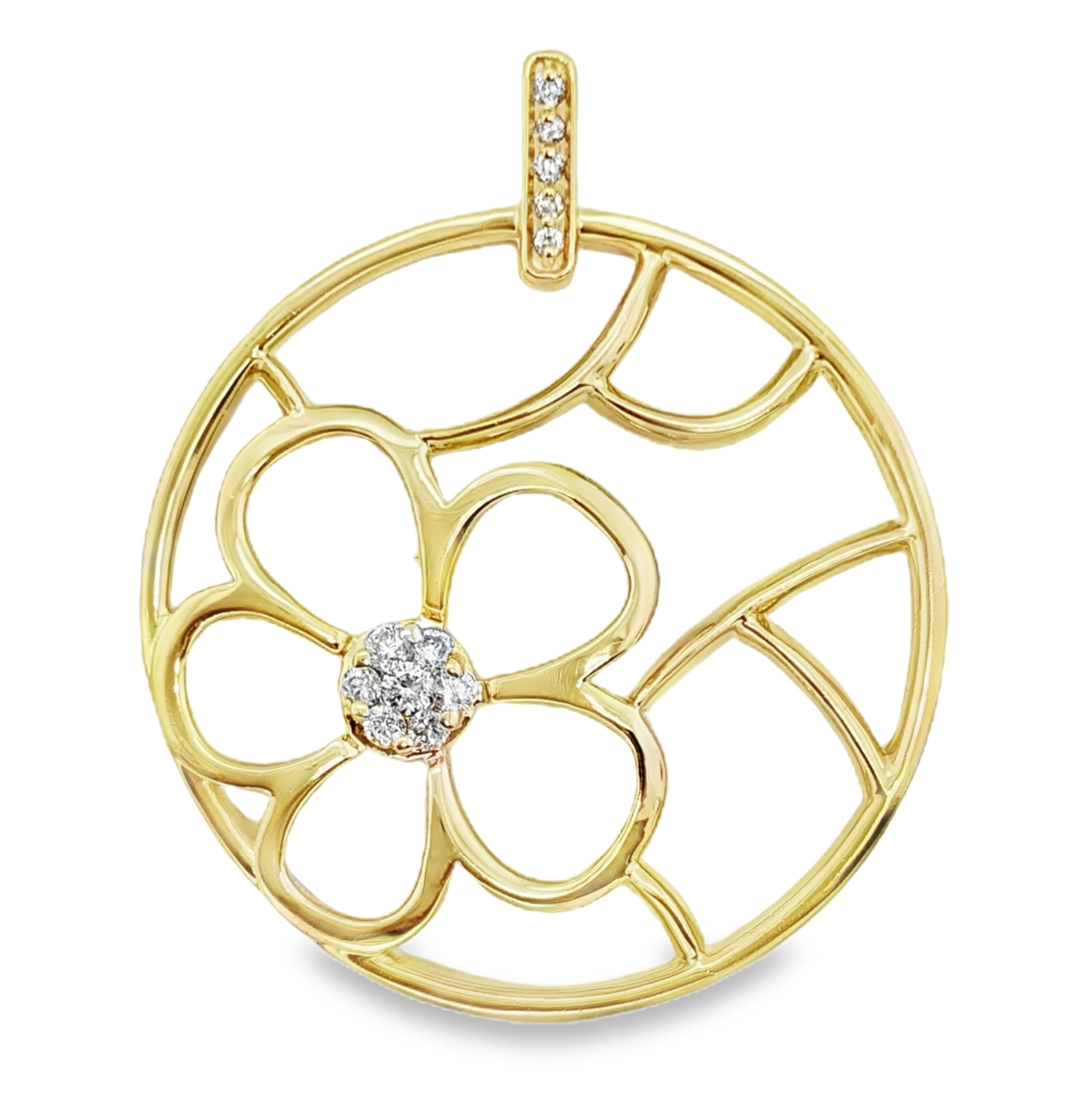 Diamond Flower Pendant