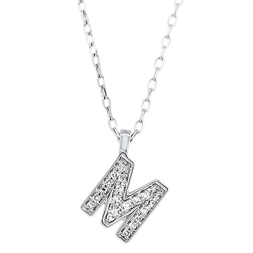 Diamond "M" Necklace