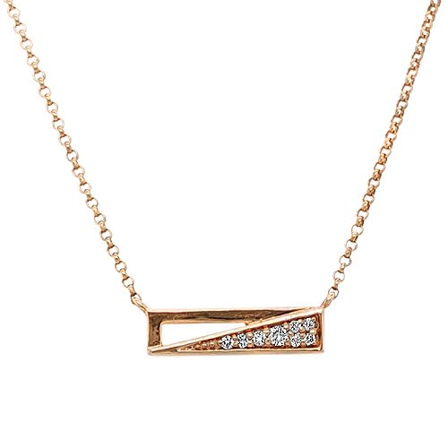 Rose Diamond Bar Necklace