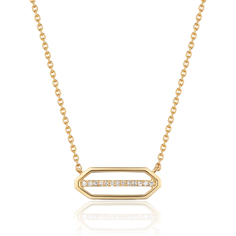 Diamond Geometric Bar Necklace