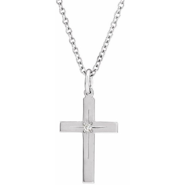 White Gold Cross Necklace