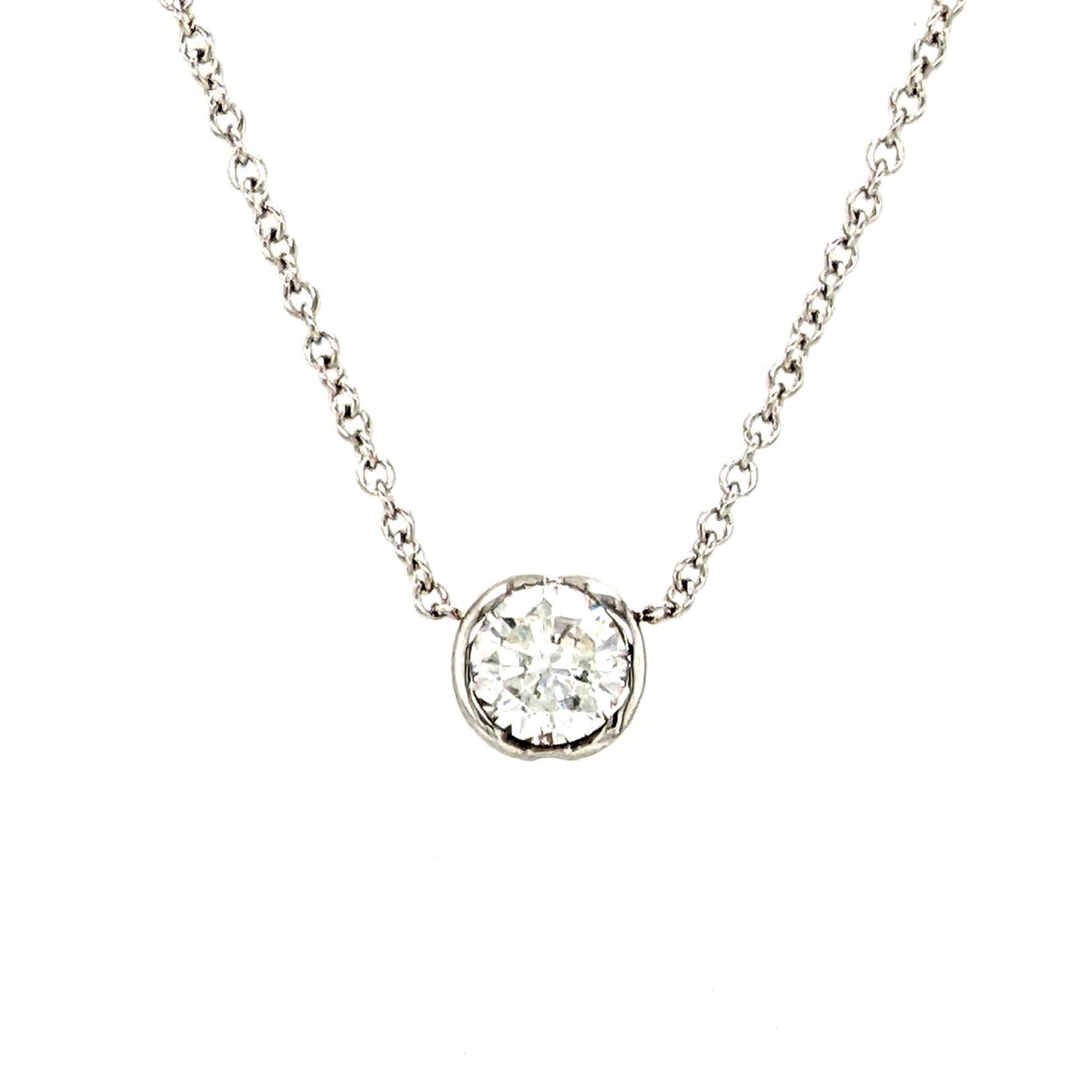 Diamond Half-Bezel Necklace