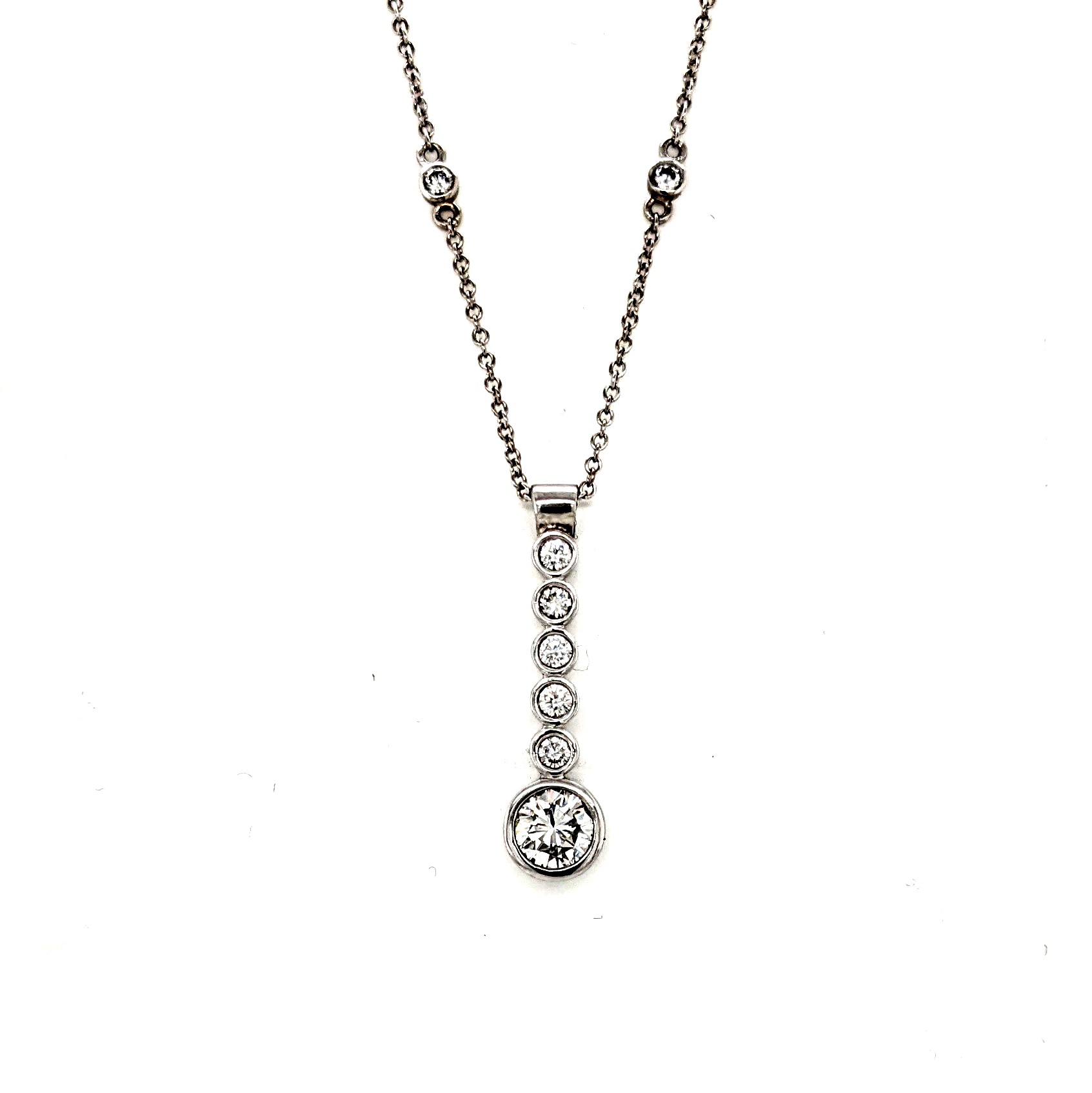 Diamond Bezel Drop Necklace