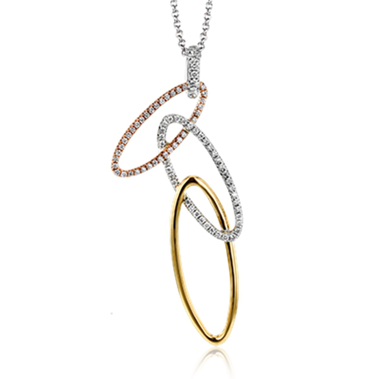Diamond Tri-Oval Necklace