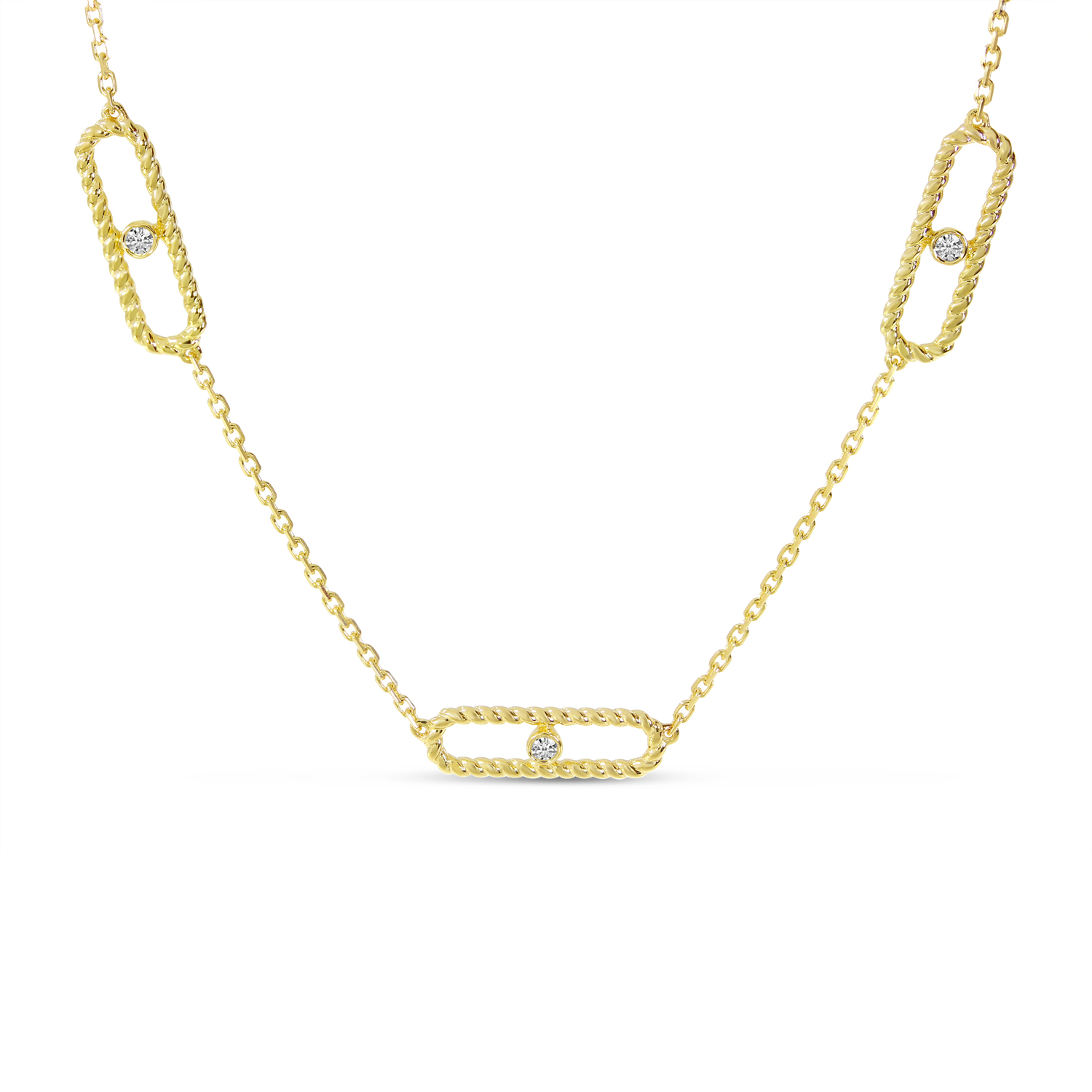 Diamond Paperclip Necklace