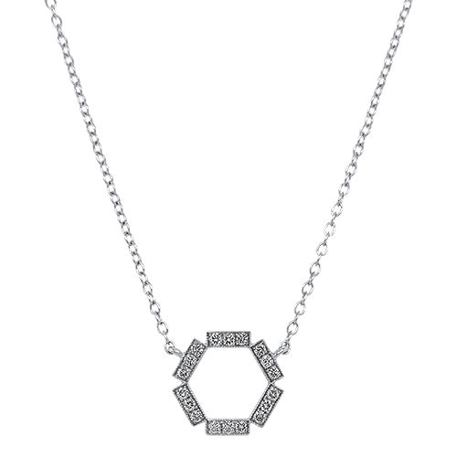 Diamond Hexagon Necklace