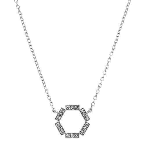 Diamond Hexagon Necklace