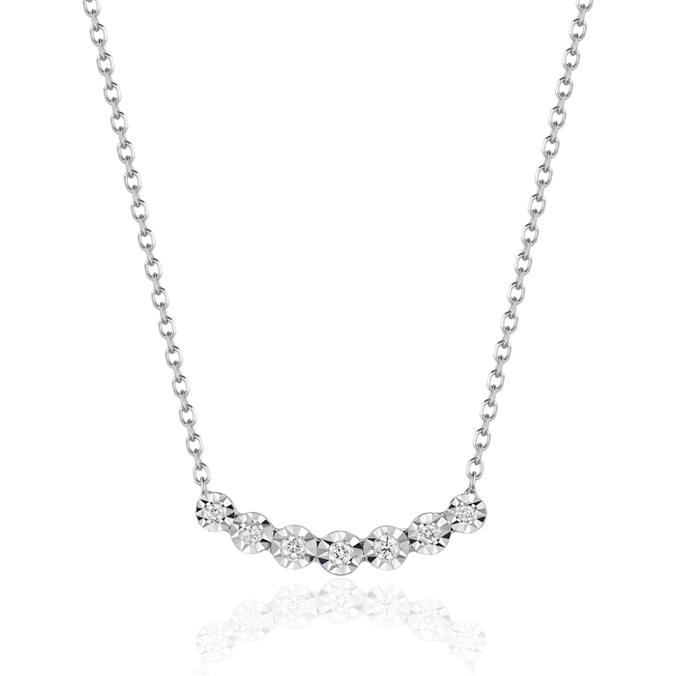 Diamond Curved Bar Necklace