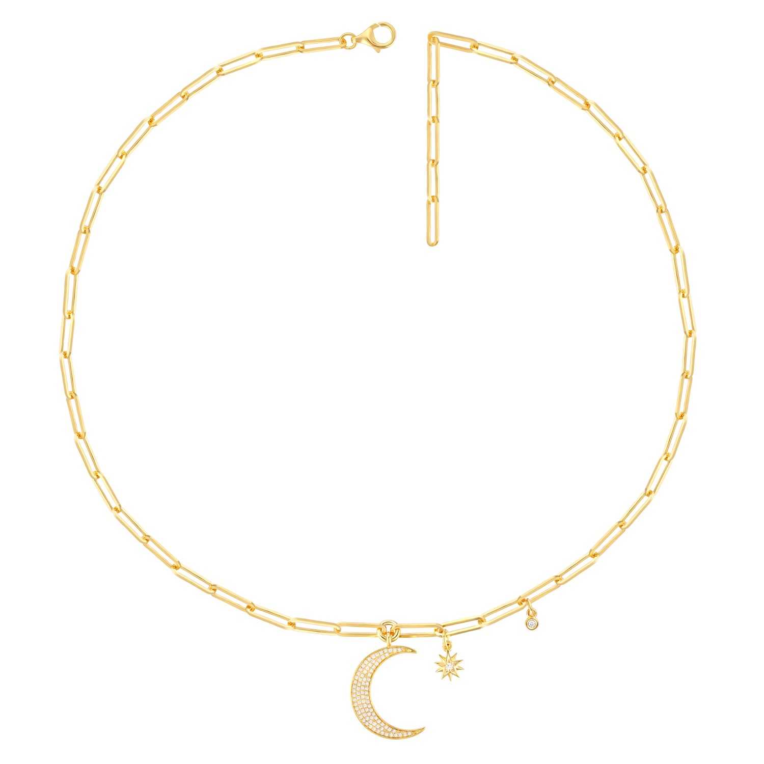 Moon and Star Necklace