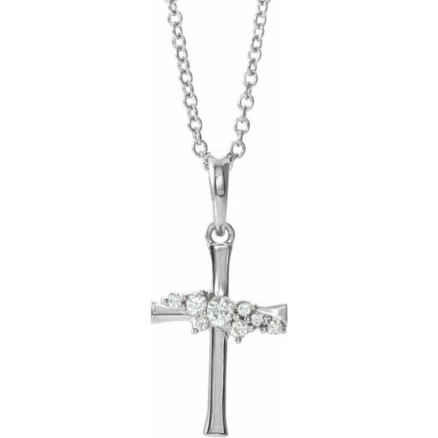 Diamond Cluster Cross Necklace