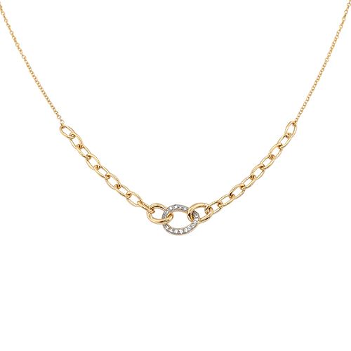 Diamond Oval Link Necklace