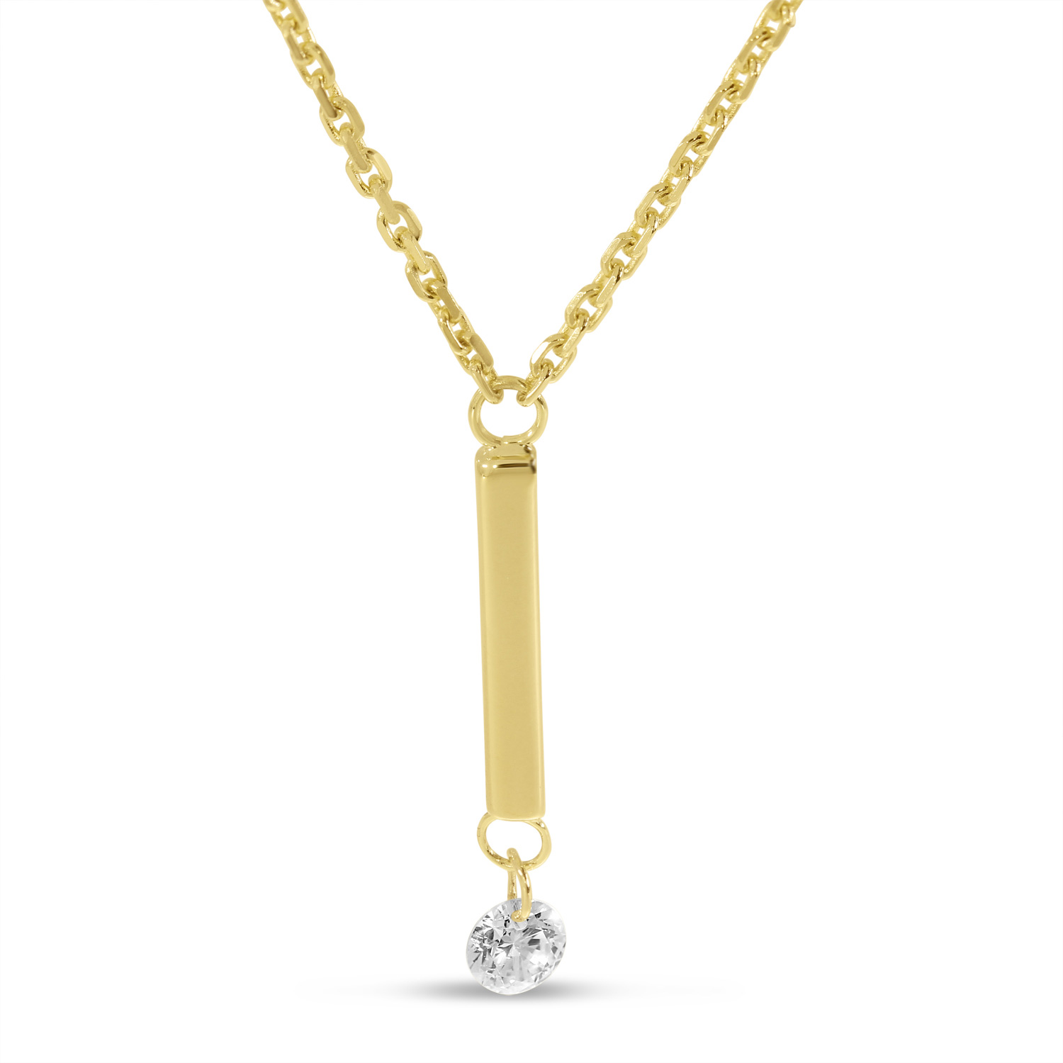 Diamond Dangling Bar Necklace