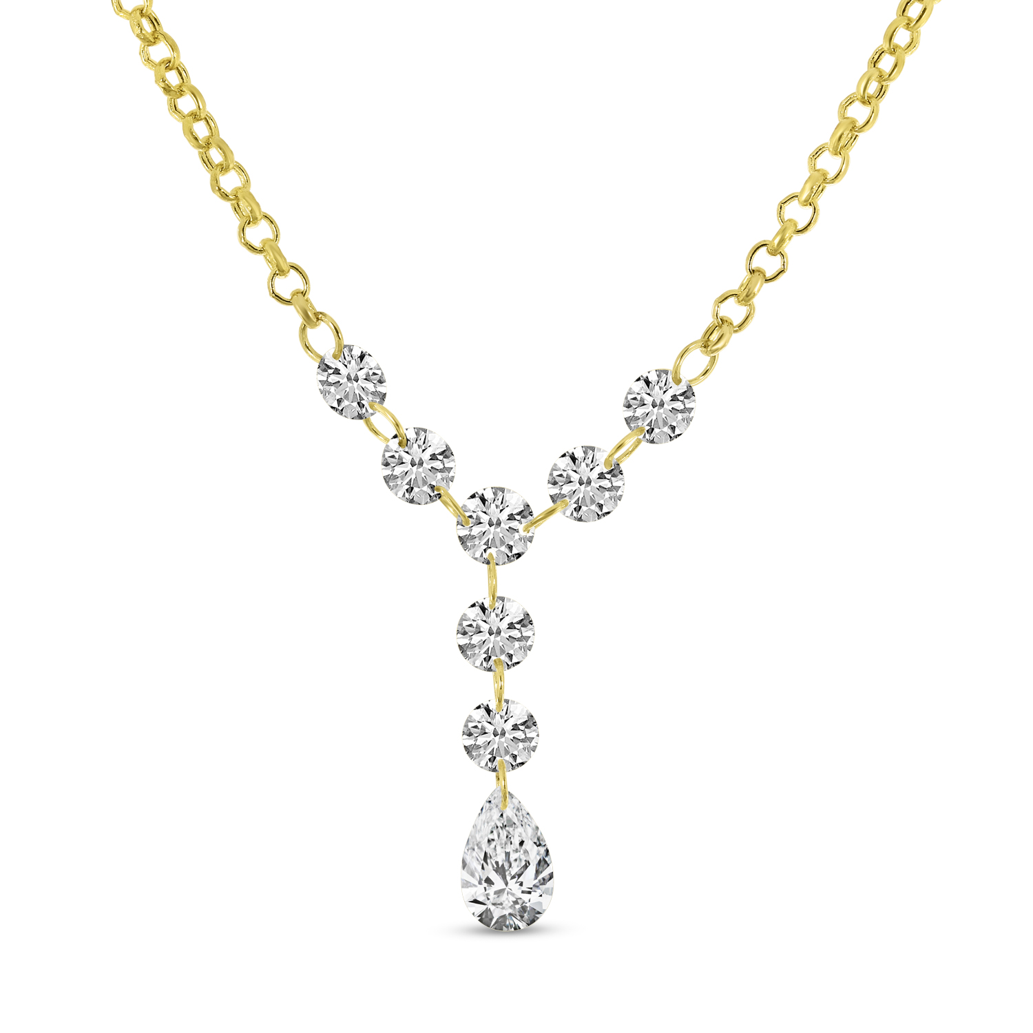 Pear Diamond Dangle Necklace