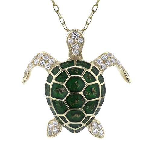 Diamond Turtle Necklace