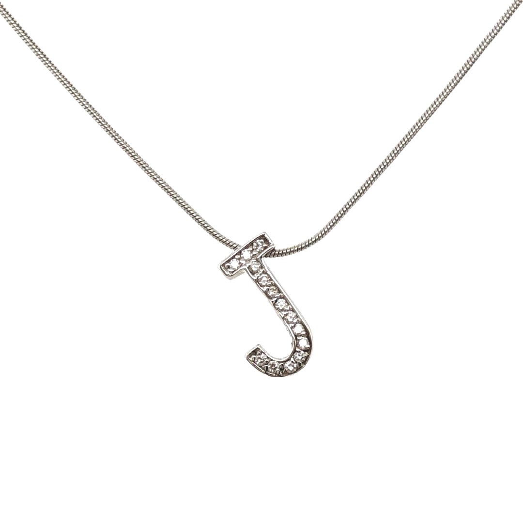 Diamond "J" Necklace